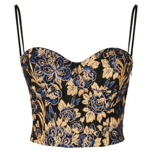 ROCHAS Floral Jacquard Corset top SIZE 8 (44IT)